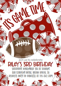 Birthday Football Game Time Crimson Grey: Birthday Football Game Time Set