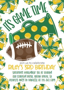 Birthday Football Game Time Green Gold: Birthday Football Game Time Set