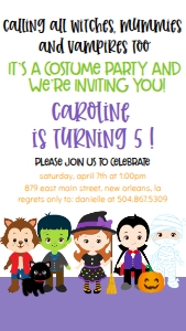 Halloween Birthday Costume Party Text Invite: Halloween Birthday Costume Party Invite