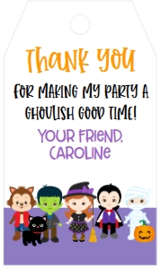 Halloween Birthday Costume Party Favor Tag: Halloween Birthday Costume Party Invite