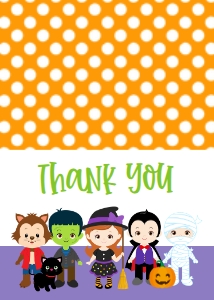 Halloween Birthday Costume Party Thank You: Halloween Birthday Costume Party Invite
