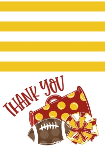 Birthday Football Game Time Crimson Gold Thank You: Birthday Football Game Time Set