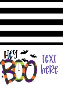 Halloween Hey Boo Black Letters Birthday Food Tent: Halloween Hey Boo Black Letters Birthday