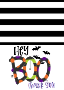 Halloween Hey Boo Black Letters Birthday Thank You: Halloween Hey Boo Black Letters Birthday