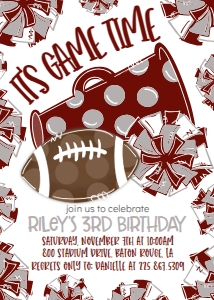 Birthday Football Game Time Maroon Gray: Birthday Football Game Time Set