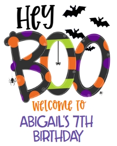 Halloween Hey Boo Black Letters Birthday Welcome Sign 8x10: Halloween Hey Boo Black Letters Birthday