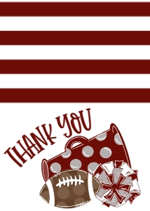 Birthday Football Game Time Maroon Gray Thank You: Birthday Football Game Time Set