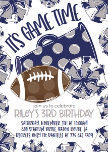 Birthday Football Game Time Navy Grey: Birthday Football Game Time Set