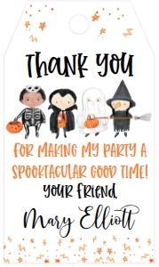 Halloween Birthday Bash Kids Favor Tag: Halloween Birthday Bash Kids