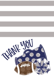 Birthday Football Game Time Navy Grey Thank You: Birthday Football Game Time Set