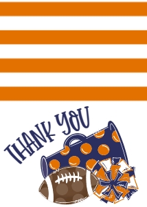 Birthday Football Game Time Navy Orange Thank You: Birthday Football Game Time Set
