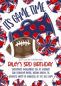 Birthday Football Game Time Navy Red: Birthday Football Game Time Set