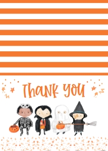 Halloween Birthday Bash Kids Thank You: Halloween Birthday Bash Kids