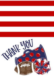 Birthday Football Game Time Navy Red Thank You: Birthday Football Game Time Set