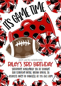 Birthday Football Game Time Red Black: Birthday Football Game Time Set