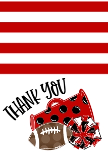 Birthday Football Game Time Red Black Thank You: Birthday Football Game Time Set