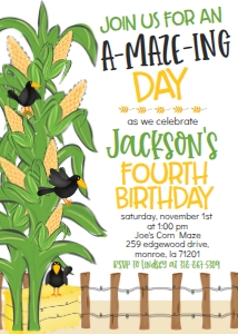 Fall Birthday Corn Maze: Birthday Fall Corn Maze