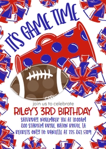 Birthday Football Game Time Red Blue: Birthday Football Game Time Set