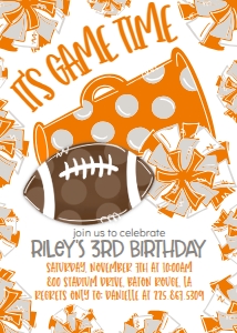 Birthday Football Game Time Orange Grey: Birthday Football Game Time Set