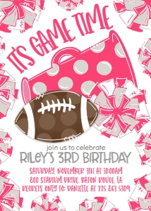 Birthday Football Game Time Pink Grey: Birthday Football Game Time Set