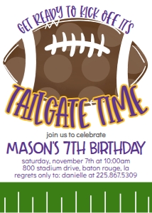 Birthday Tailgate Time Purple Gold: Birthday Tailgate Time Purple Gold