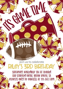 Birthday Football Game Time Maroon Gold: Birthday Football Game Time Set