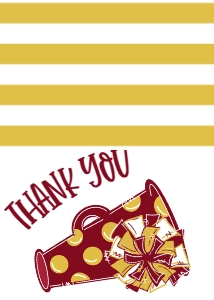 Birthday Cheer Maroon Gold Thank You: Birthday Cheer Set