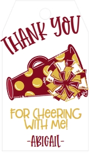 Birthday Cheer Maroon Gold Favor Tag: Birthday Cheer Set