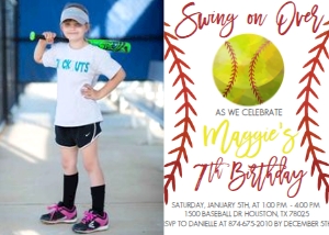 Birthday Softball Photo Invite: Birthday Softball