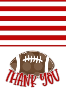 Birthday Tailgate Time Red Grey Thank You: Football Tailgate Touchdowns Red Grey