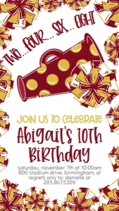 Birthday Cheer Maroon Gold Text Invite: Birthday Cheer Set