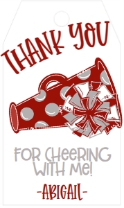 Birthday Cheer Crimson Grey Favor Tag: Birthday Cheer Set