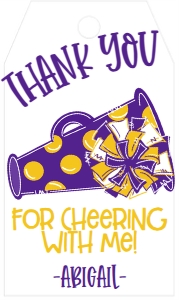 Birthday Cheer Purple Gold Favor Tag: Birthday Cheer Set