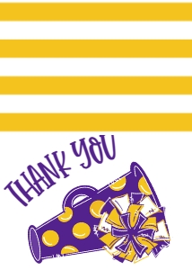 Birthday Cheer Purple Gold Thank You: Birthday Cheer Set