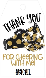 Birthday Cheer Black Gold Favor Tag: Birthday Cheer Set