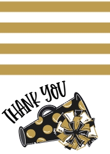 Birthday Cheer Black Gold Thank You: Birthday Cheer Set