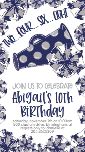 Birthday Cheer Navy Grey Text Invite: Birthday Cheer Set