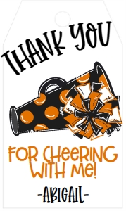 Birthday Cheer Black Orange Favor Tag: Birthday Cheer Set