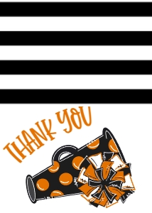 Birthday Cheer Black Orange Thank You: Birthday Cheer Set
