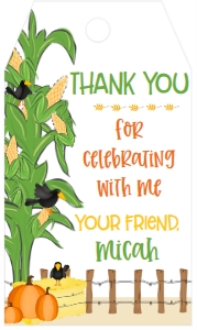 Fall Birthday Corn Maze Pumpkins Hay Favor Tag: Birthday Fall Corn Maze Pumpkins Hay