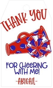 Birthday Cheer Red Blue Favor Tag: Birthday Cheer Set