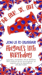 Birthday Cheer Red Blue Text Invite: Birthday Cheer Set