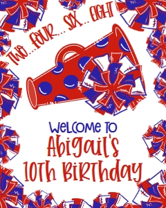 Birthday Cheer Red Blue Welcome Sign: Birthday Cheer Set