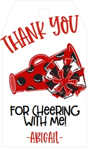 Birthday Cheer Red Black Favor Tag: Birthday Cheer Set