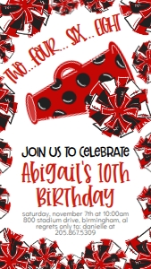 Birthday Cheer Red Black Text Invite: Birthday Cheer Set
