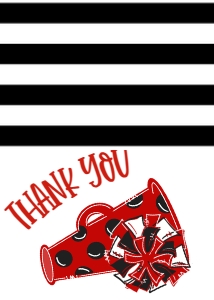 Birthday Cheer Red Black Thank You: Birthday Cheer Set