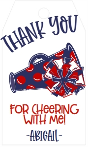 Birthday Cheer Navy Red Favor Tag: Birthday Cheer Set
