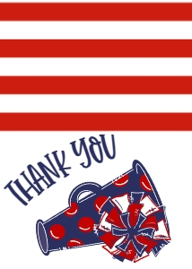 Birthday Cheer Navy Red Thank You: Birthday Cheer Set