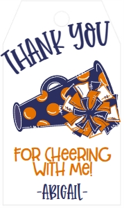 Birthday Cheer Navy Orange Favor Tag: Birthday Cheer Set
