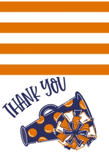 Birthday Cheer Navy Orange Thank You: Birthday Cheer Set